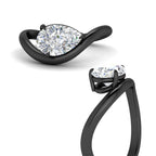 Curve Wave Pear Shaped Solitaire Diamond Ring