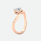 Curve Wave Pear Shaped Solitaire Diamond Ring