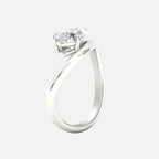 Curve Wave Pear Shaped Solitaire Diamond Ring