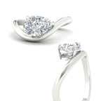 Curve Wave Pear Shaped Solitaire Diamond Ring