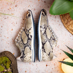 Peri Python Embossed Italian Calfskin Sneakers | Black/White