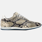 Peri Python Embossed Italian Calfskin Sneakers | Black/White