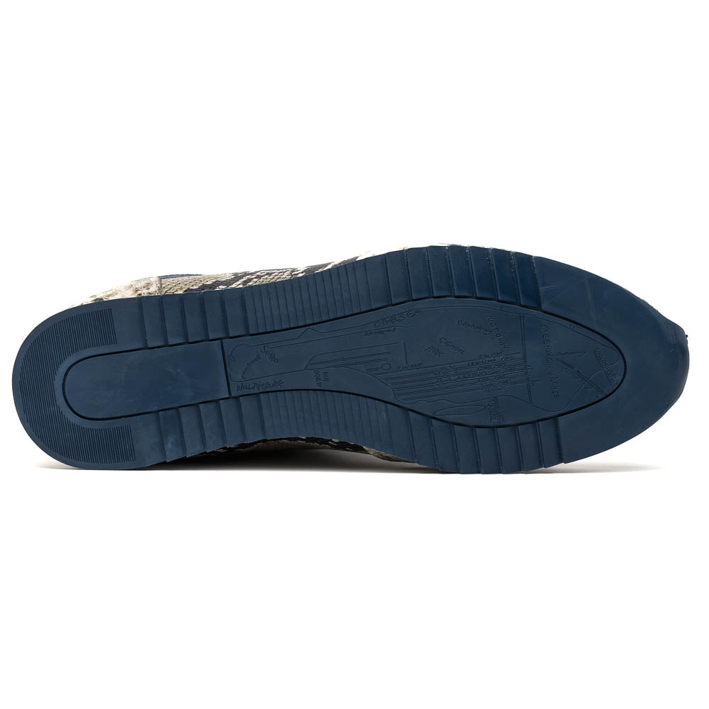 Peri Python Embossed Italian Calfskin Sneakers | Black/White
