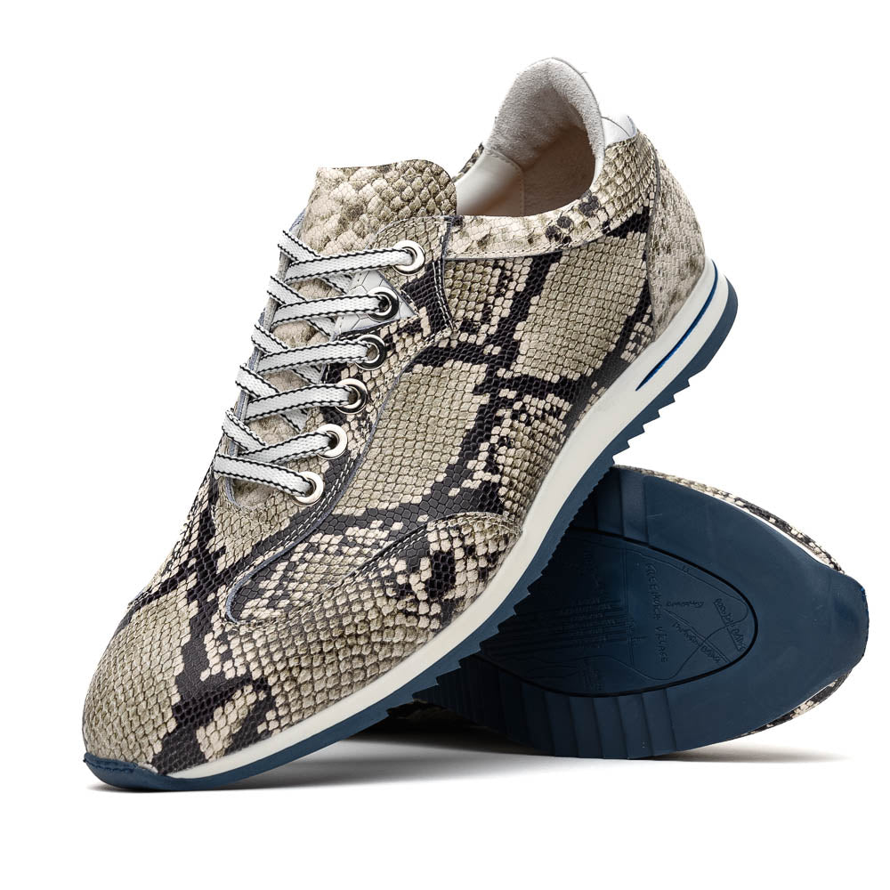 Peri Python Embossed Italian Calfskin Sneakers | Black/White