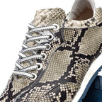 Peri Python Embossed Italian Calfskin Sneakers | Black/White