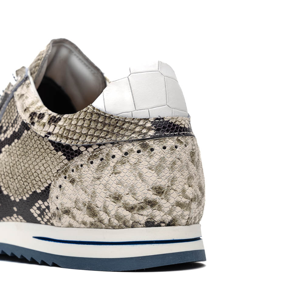 Peri Python Embossed Italian Calfskin Sneakers | Black/White