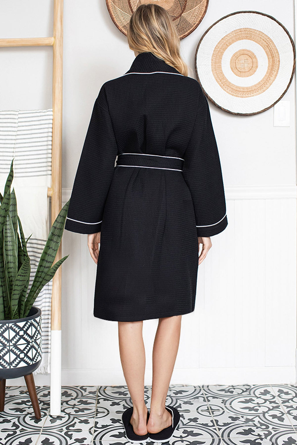Knee-Length Waffle Women’s Robe