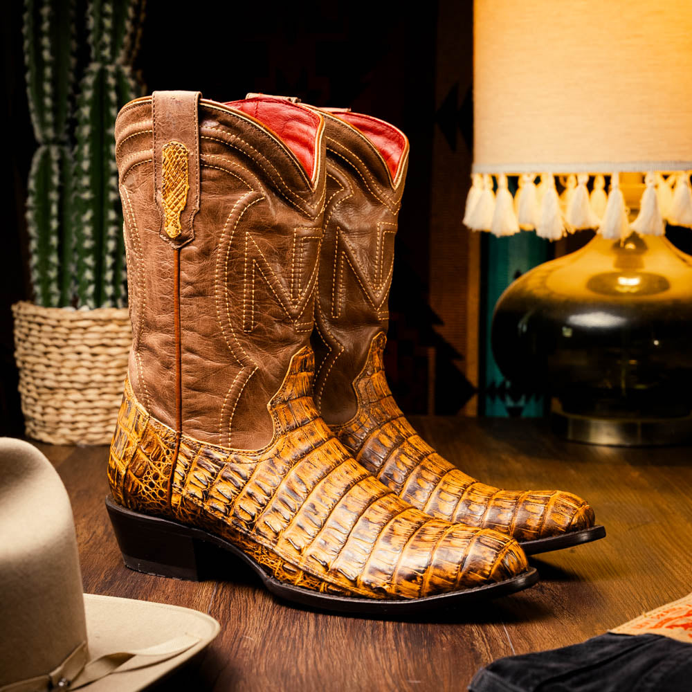 Phoenix Cowboy Boot | Mustard Brown