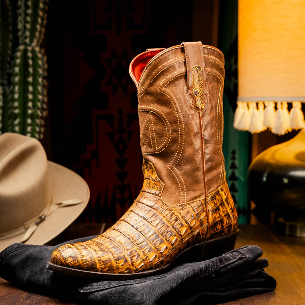 Phoenix Cowboy Boot | Mustard Brown