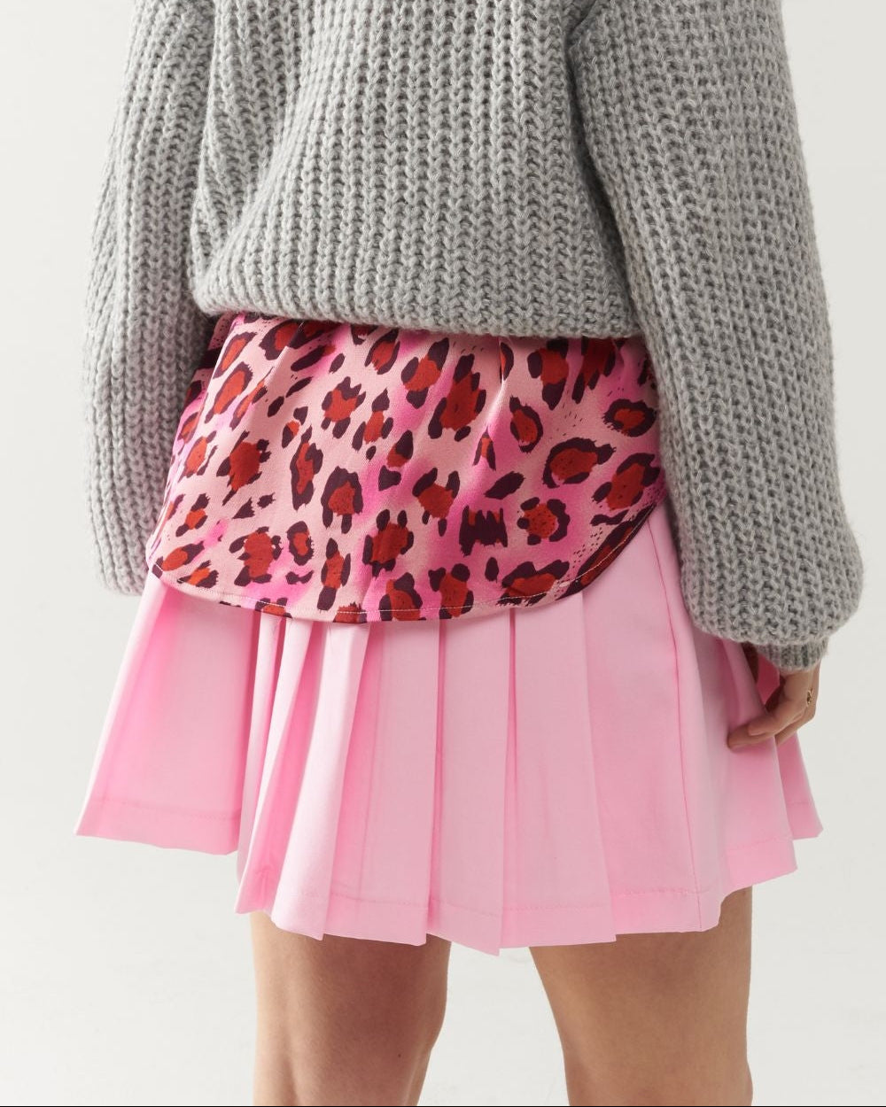 Pink Pleated Mini Skirt