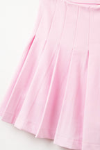 Pink Pleated Mini Skirt