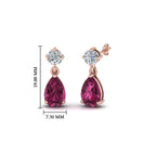 Gemstone Pear Drop Stud Earring