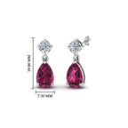 Gemstone Pear Drop Stud Earring