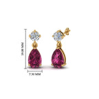 Gemstone Pear Drop Stud Earring