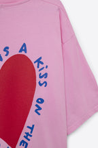 Pink T-Shirt with Love Is a Kiss on the Forehead