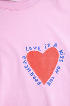 Pink T-Shirt with Love Is a Kiss on the Forehead