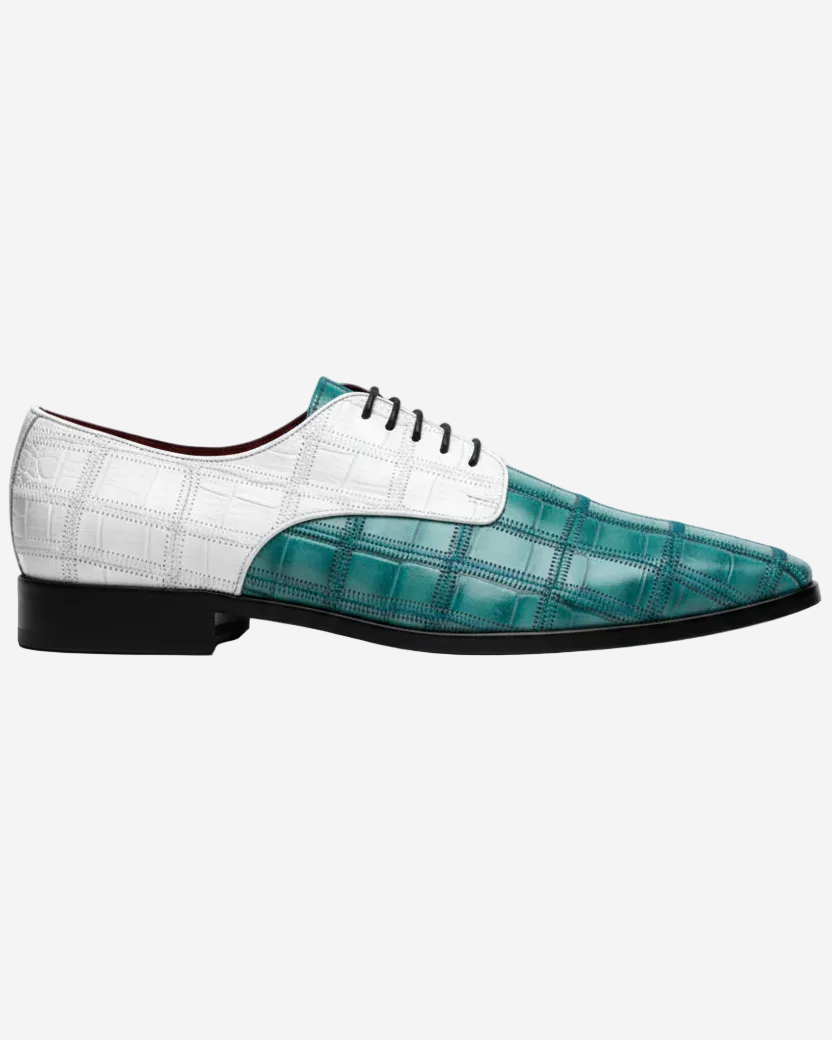 Pissa Derby Shoe | Tourquoise/White