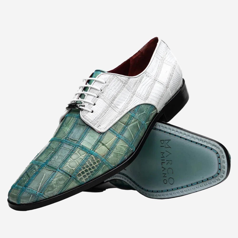 Pissa Derby Shoe | Tourquoise/White