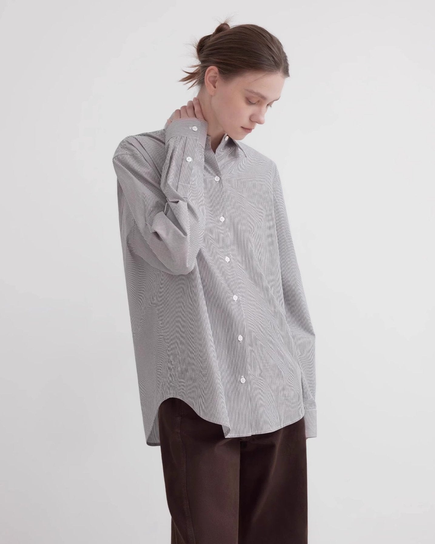 Plaid Shirt Commuting Inner Top High-End Long-Sleeved "Independence Song"