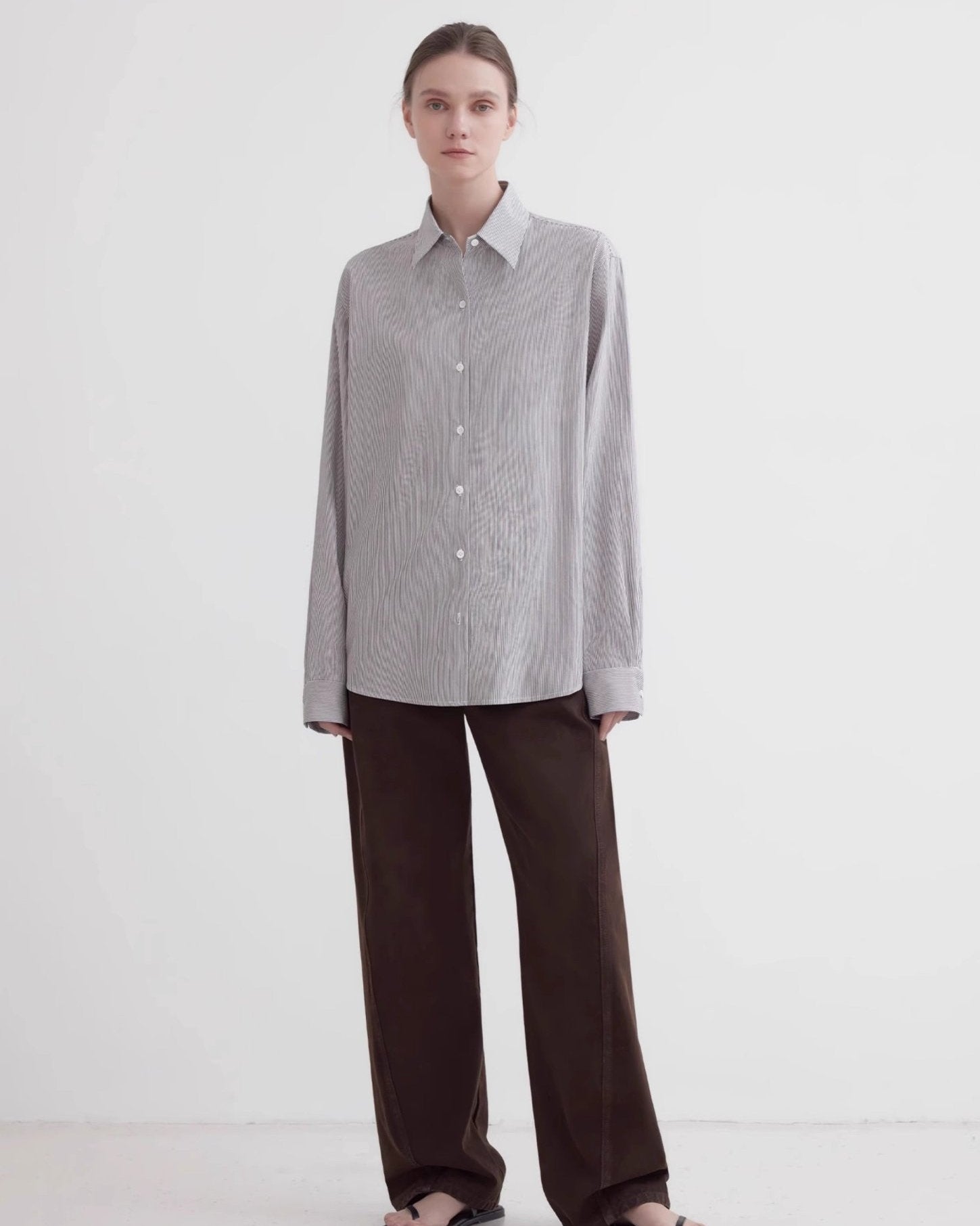 Plaid Shirt Commuting Inner Top High-End Long-Sleeved "Independence Song"