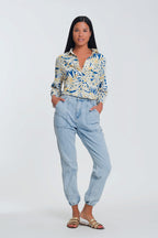 Pocket Detail Jeans in Light Denim