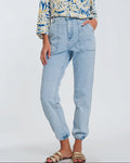 Pocket Detail Jeans in Light Denim