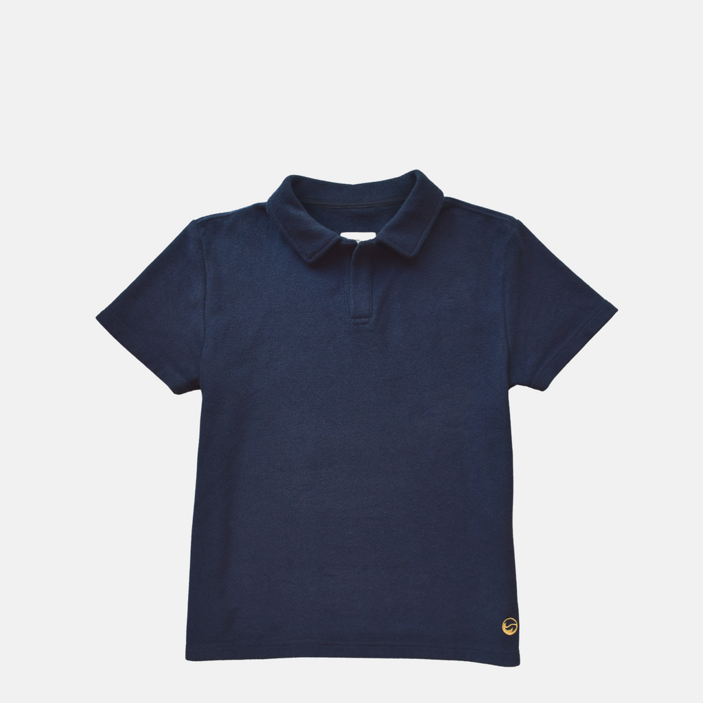 Navy Toweling Terry Polo