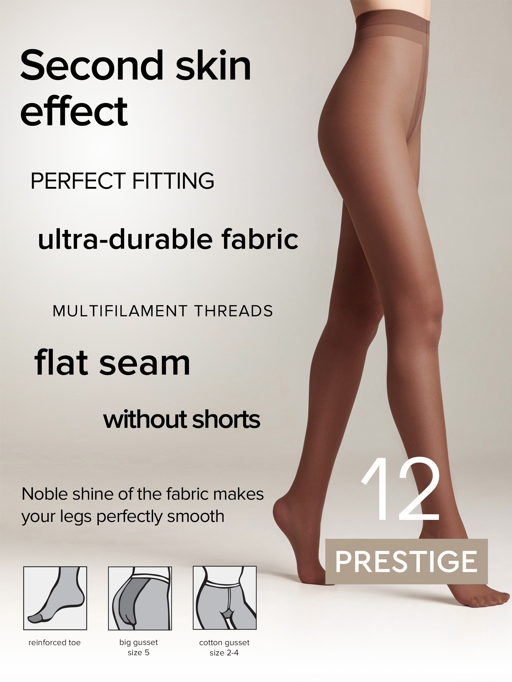 Tights Conte Prestige 12 Den | Sheer to Waist Noble Shine