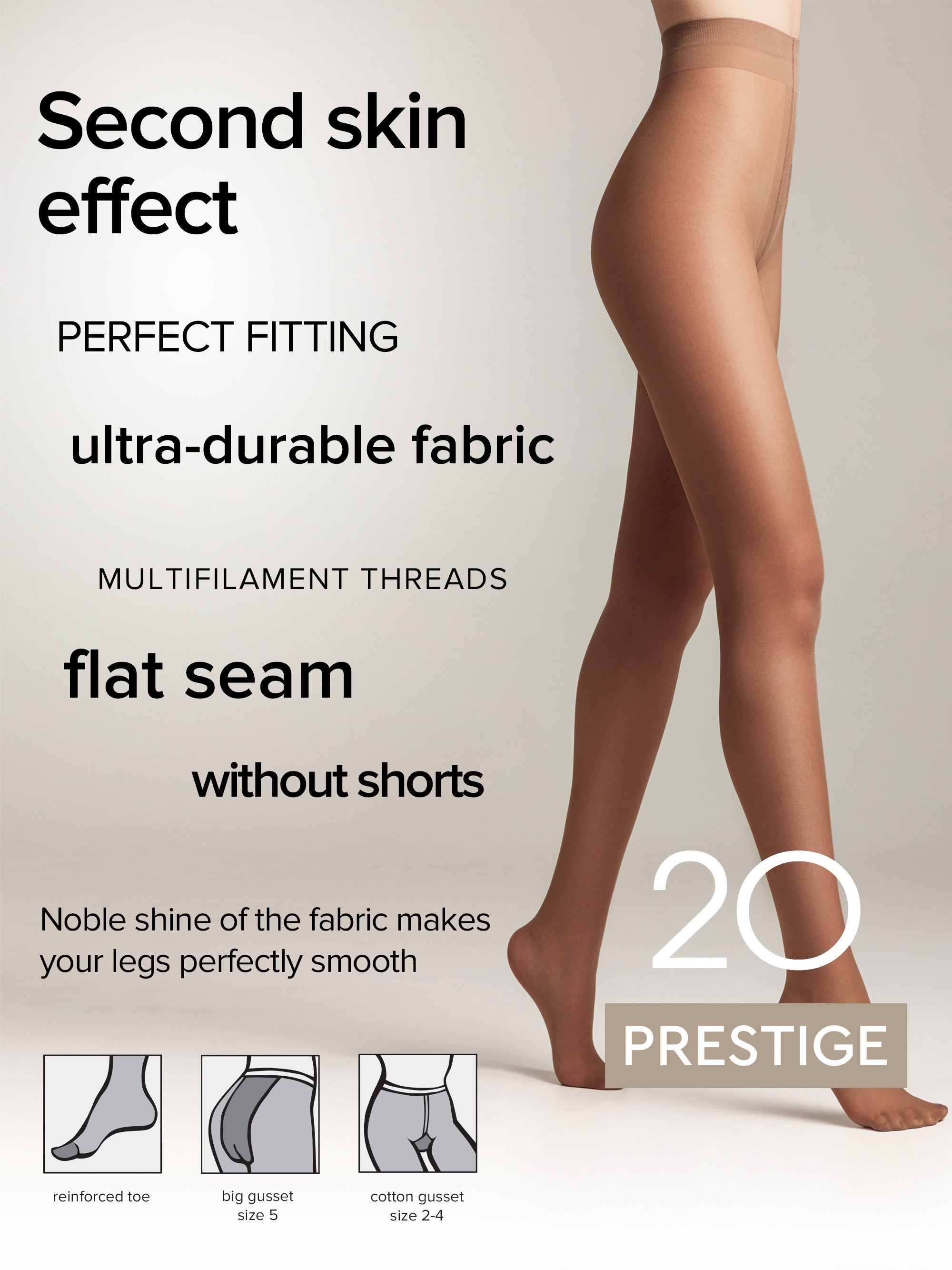 Tights Conte Prestige 20 Den | Sheer to Waist Noble Shine