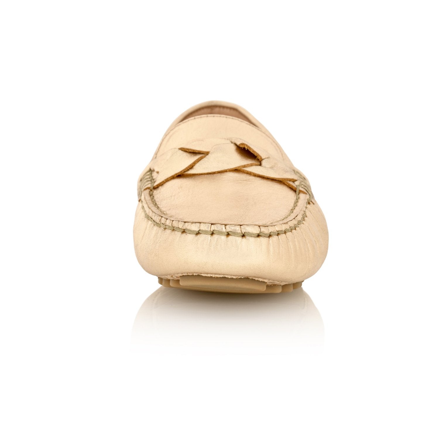 Piper Gold Metallic Leather Moccasin