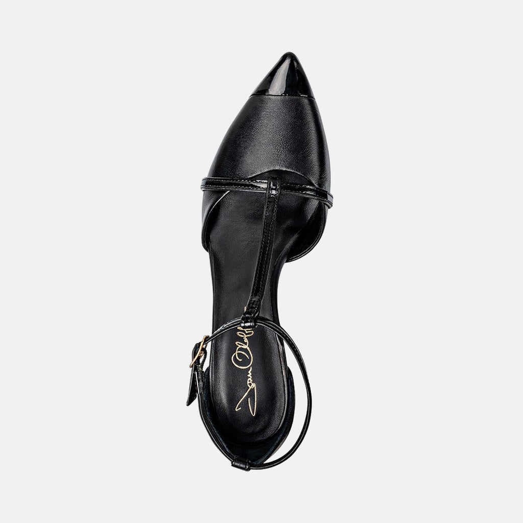 Joan Oloff Desiree Heels Two-Tone Black Nappa | Black Patent