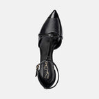 Joan Oloff Desiree Heels Two-Tone Black Nappa | Black Patent