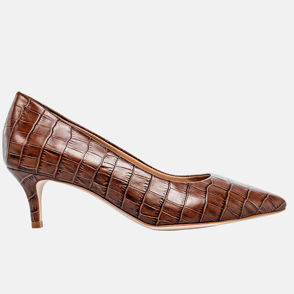Callie Brown Croco Pumps