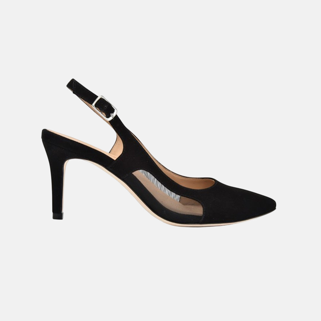Dance Black Kid Heels Suede | Black Mesh