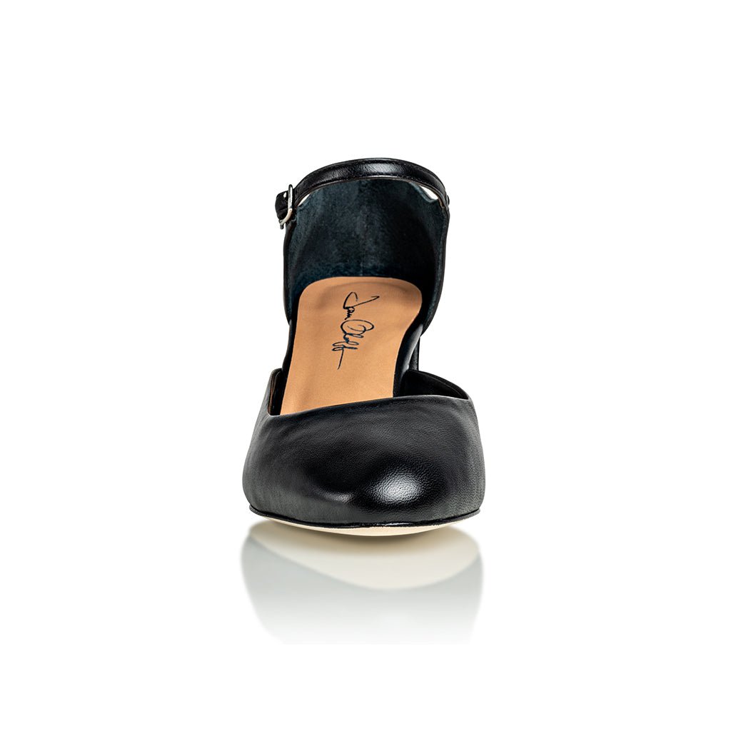 Sally Black Mestico Luxury Nappa Block Heel Sandal