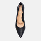 Callie Black Lux Nappa Mid Heel Pumps