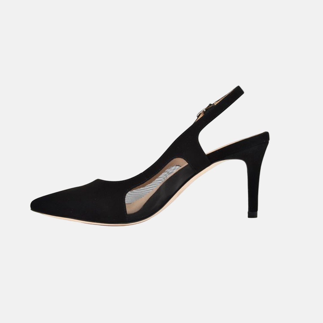 Dance Black Kid Heels Suede | Black Mesh