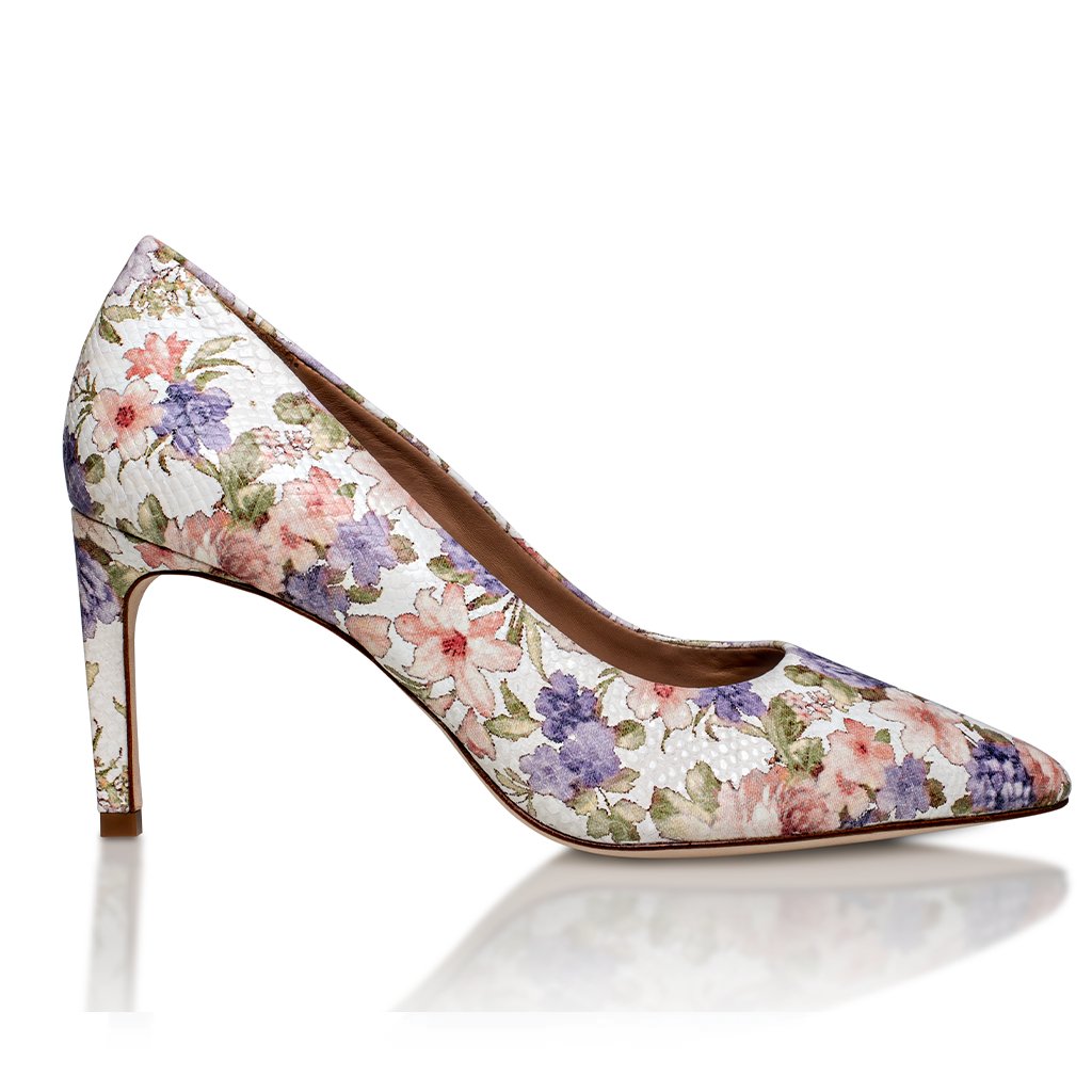 Deborah 2.0 Floral Luxury Kid Nappa Mid Heel Pumps