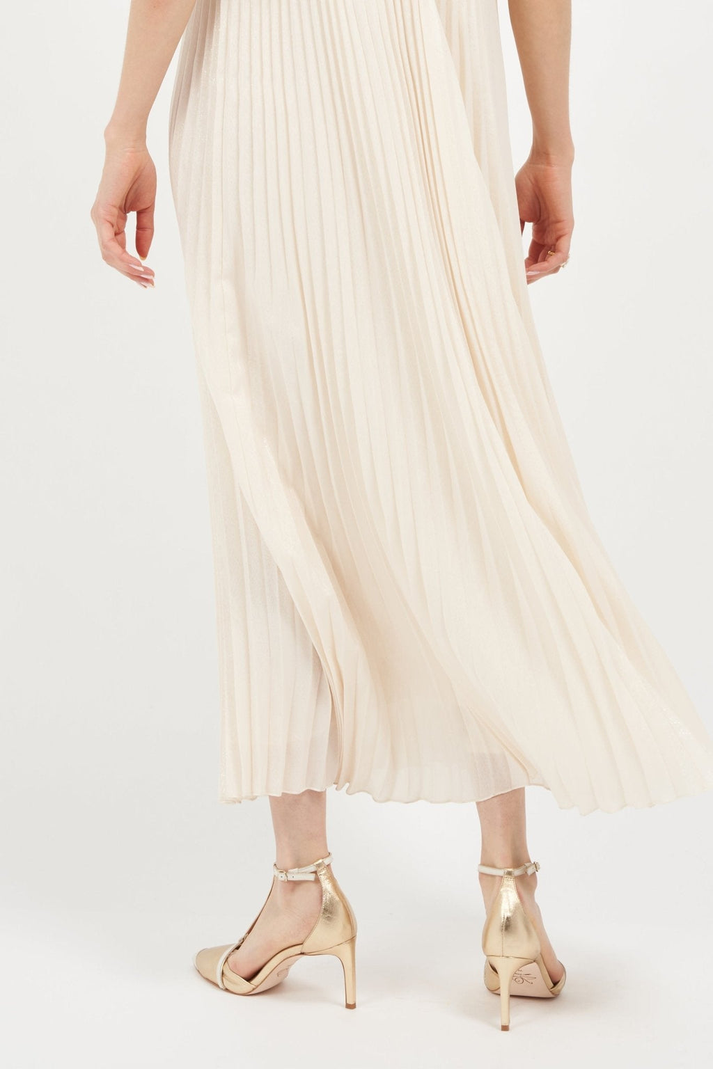 Joan Oloff Desiree Heels Two-Tone Desiree Gold | Off White Nappa