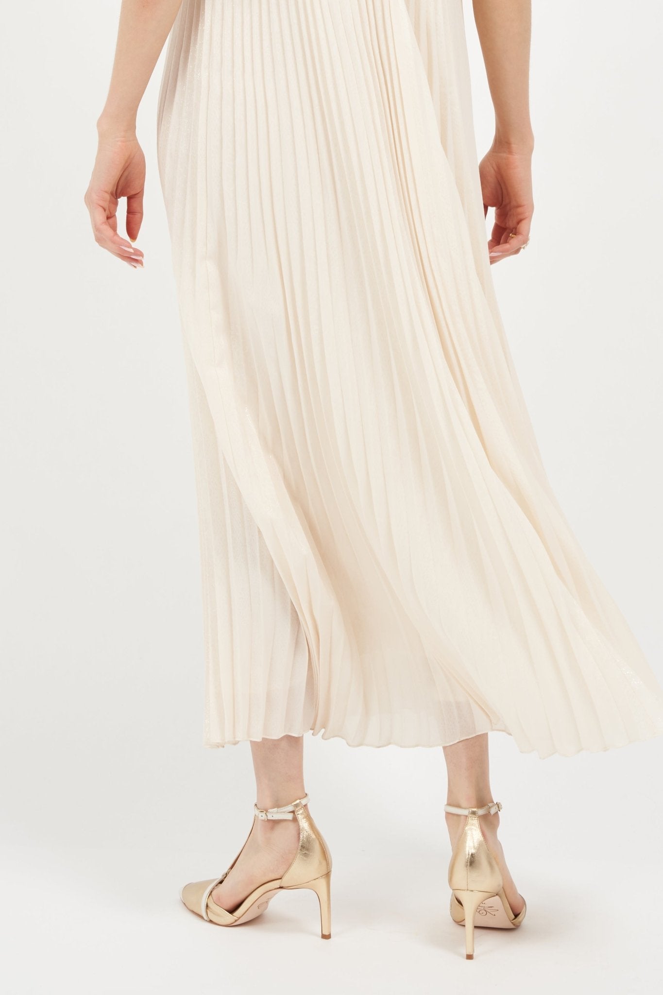 Joan Oloff Desiree Heels Two-Tone Desiree Gold | Off White Nappa