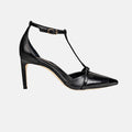 Joan Oloff Desiree Heels Two-Tone Black Nappa | Black Patent