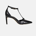 Joan Oloff Desiree Heels Two-Tone Black Nappa | Black Patent