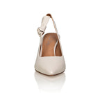 Daphne Leather Slingback Pump Off-White