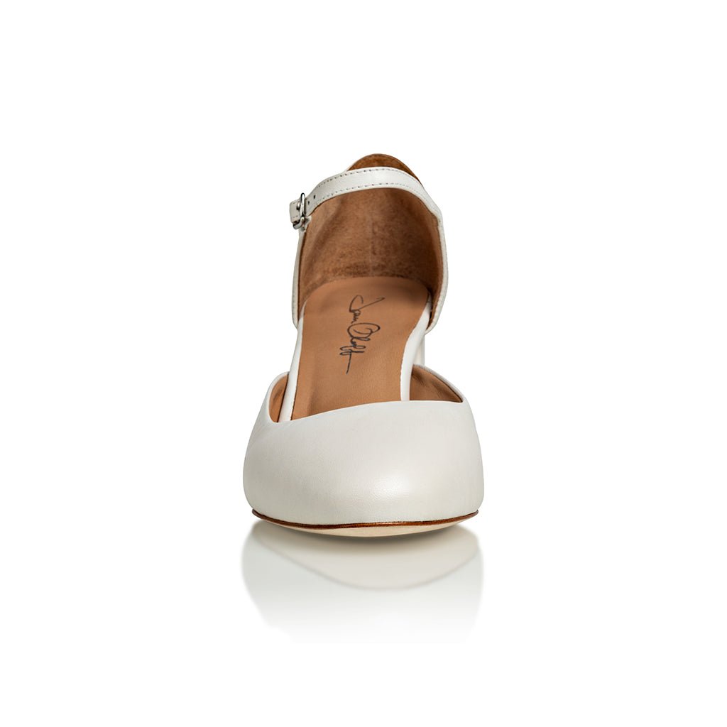 Sally Off White Mestico Luxury Nappa Block Heel Sandal