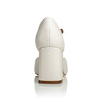 Sally Off White Mestico Luxury Nappa Block Heel Sandal