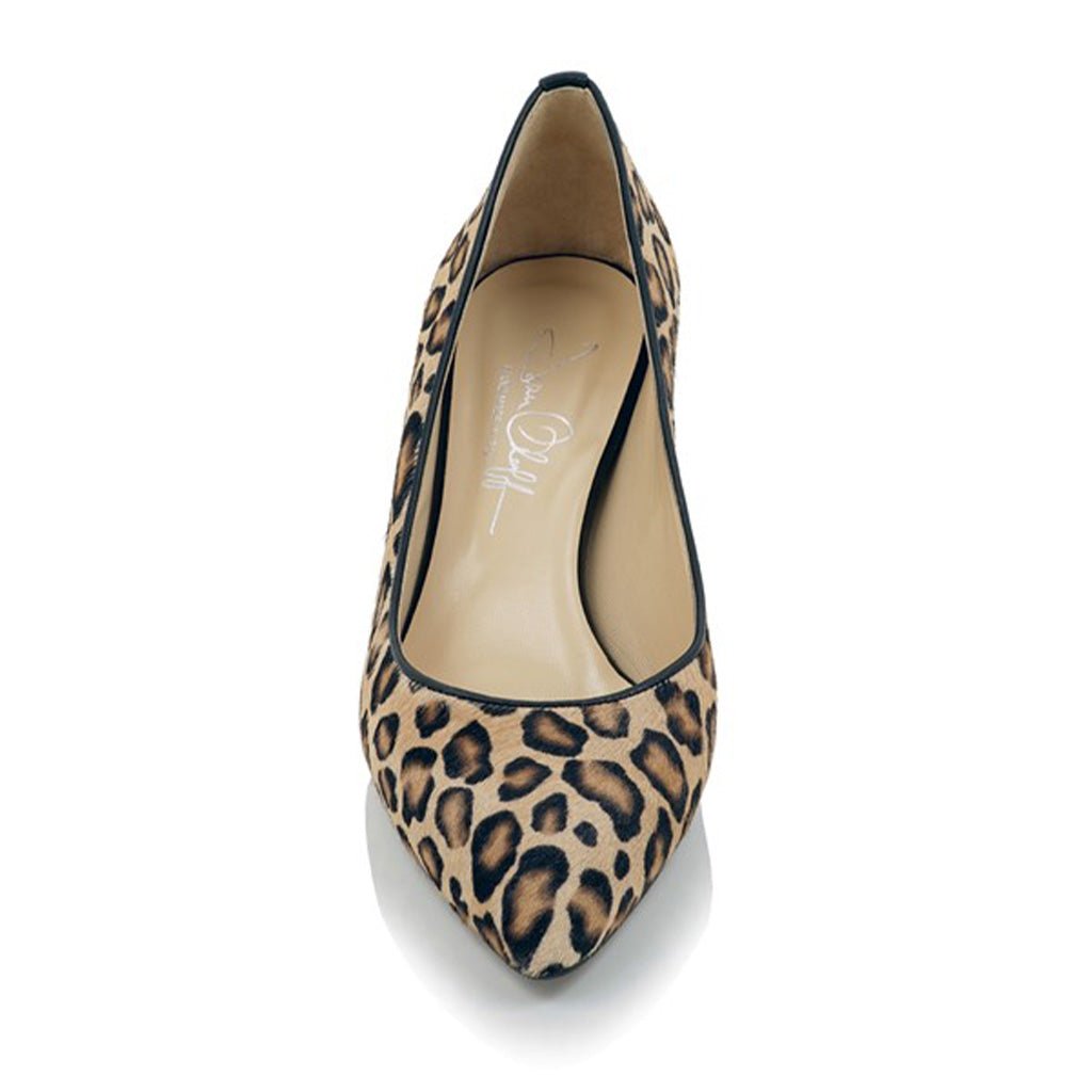 Callie Leopard Hair Calf Mid Heel Pumps