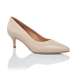 Callie Nude Mestico Lux Leather Mid Heel Pumps