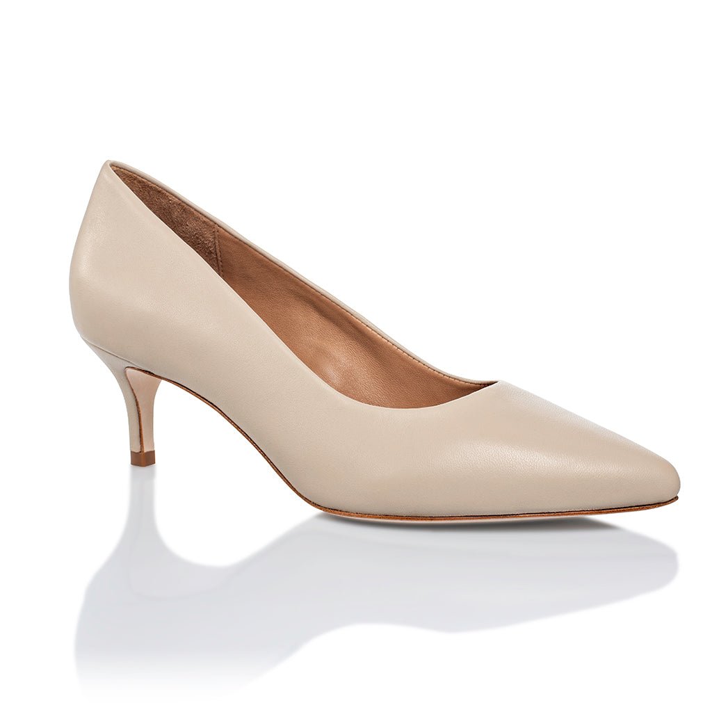 Callie Nude Mestico Lux Leather Mid Heel Pumps