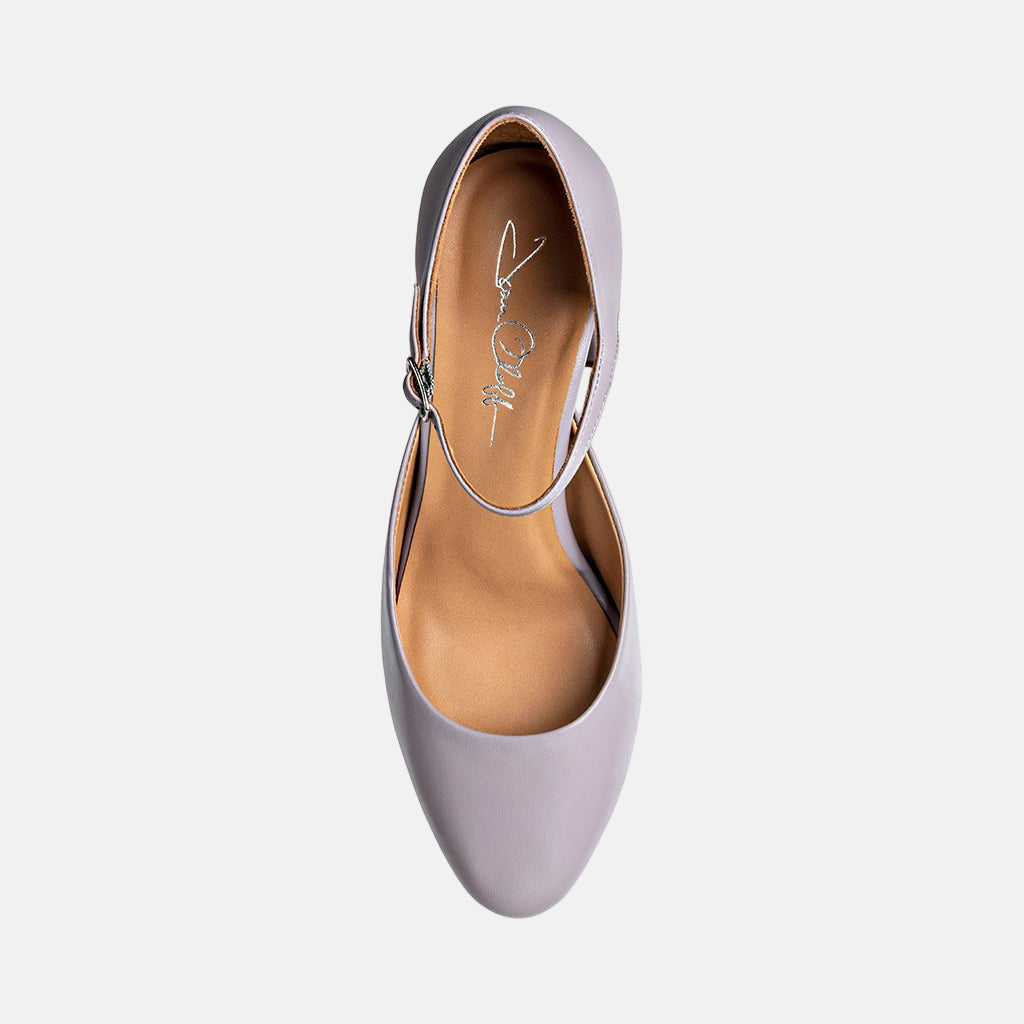 Sally Lilac Mestico Luxury Nappa Block Heel