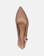 Daphne Leather Slingback Pump Taupe